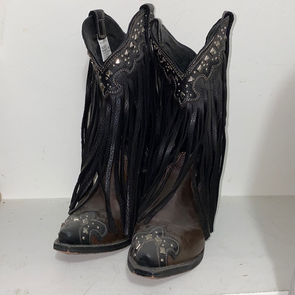 Rockin country fringed cowgirl boots barely worn